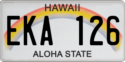 HI license plate EKA126