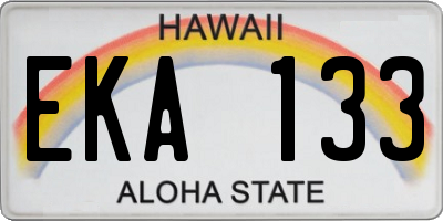 HI license plate EKA133