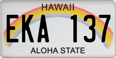 HI license plate EKA137