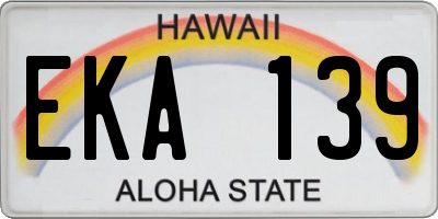 HI license plate EKA139