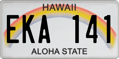 HI license plate EKA141