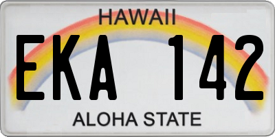 HI license plate EKA142