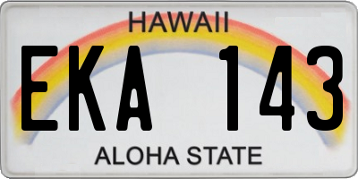 HI license plate EKA143