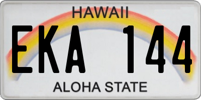 HI license plate EKA144