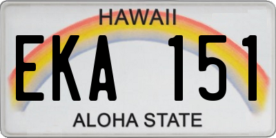 HI license plate EKA151