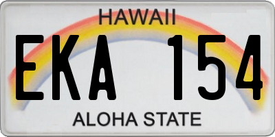 HI license plate EKA154