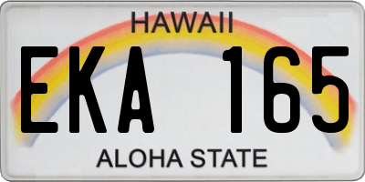 HI license plate EKA165