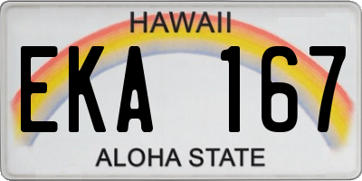 HI license plate EKA167