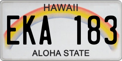 HI license plate EKA183