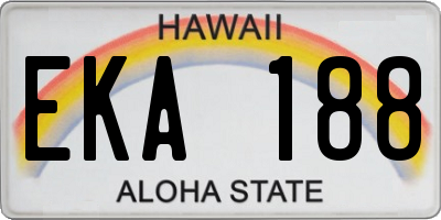 HI license plate EKA188
