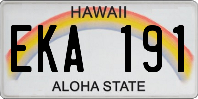 HI license plate EKA191