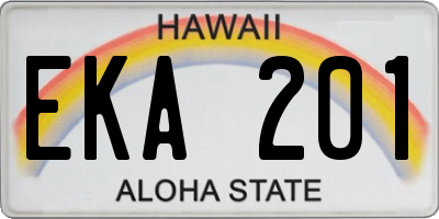 HI license plate EKA201
