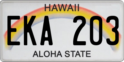 HI license plate EKA203