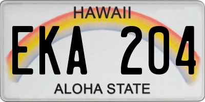 HI license plate EKA204