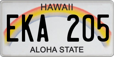 HI license plate EKA205