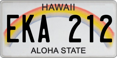 HI license plate EKA212
