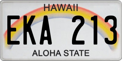 HI license plate EKA213