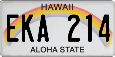 HI license plate EKA214