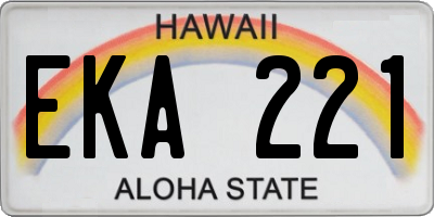 HI license plate EKA221