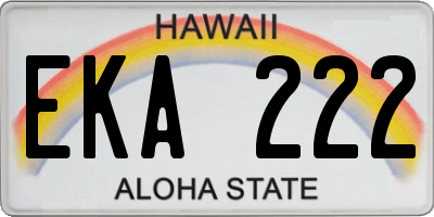 HI license plate EKA222