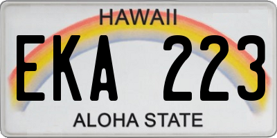 HI license plate EKA223