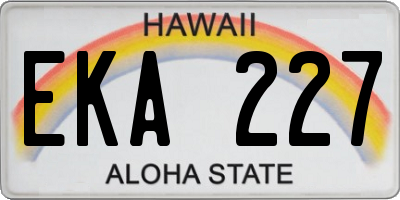 HI license plate EKA227