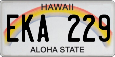 HI license plate EKA229