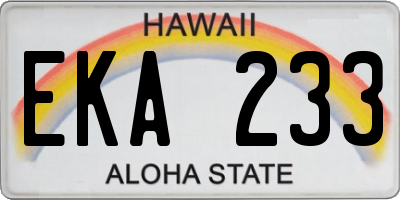 HI license plate EKA233