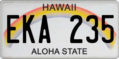 HI license plate EKA235