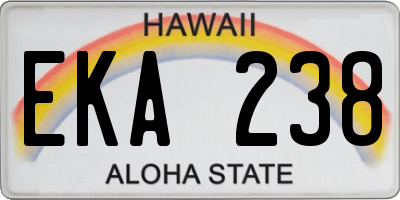 HI license plate EKA238