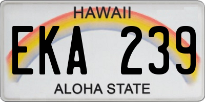 HI license plate EKA239