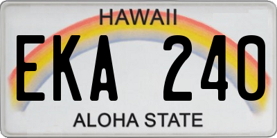HI license plate EKA240