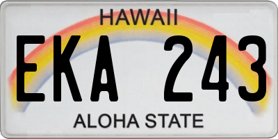 HI license plate EKA243