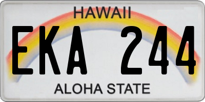 HI license plate EKA244