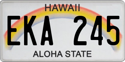 HI license plate EKA245