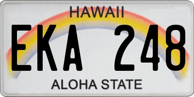 HI license plate EKA248