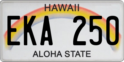 HI license plate EKA250