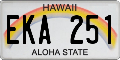 HI license plate EKA251