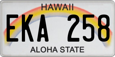 HI license plate EKA258