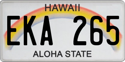 HI license plate EKA265