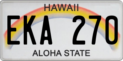 HI license plate EKA270