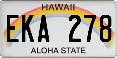 HI license plate EKA278