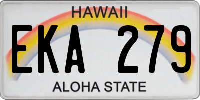 HI license plate EKA279