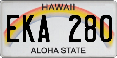 HI license plate EKA280