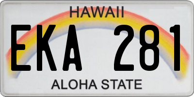 HI license plate EKA281