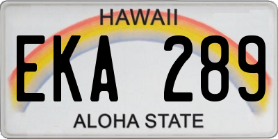 HI license plate EKA289