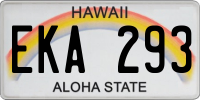 HI license plate EKA293