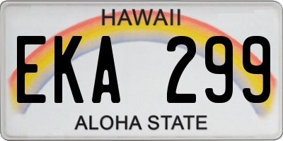 HI license plate EKA299