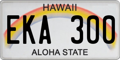 HI license plate EKA300