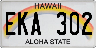 HI license plate EKA302